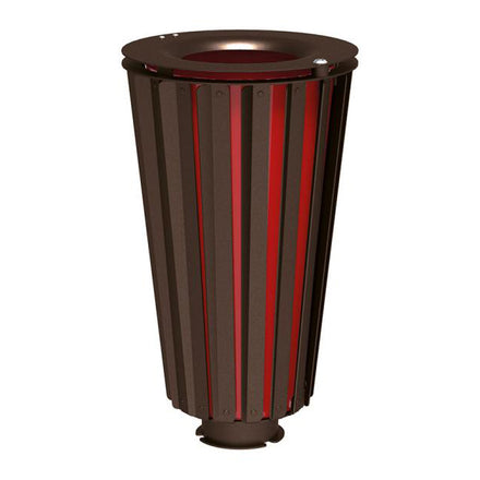 Procity Lofoten Litter Bin 80L (All Steel / With Internal Painted Galvanised Bucket / Chocolate Brown RAL 8017)