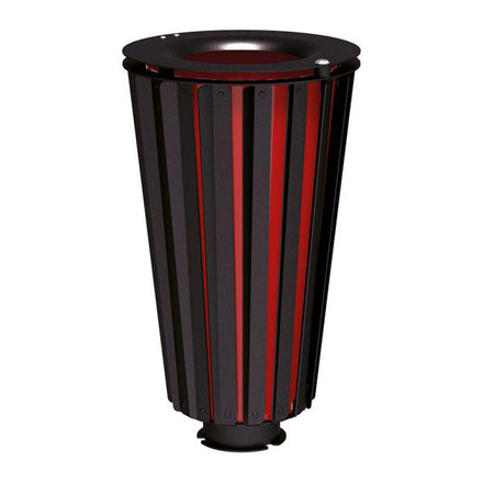 Procity Lofoten Litter Bin 80L (All Steel / With Internal Painted Galvanised Bucket / Jet Black RAL 9005)