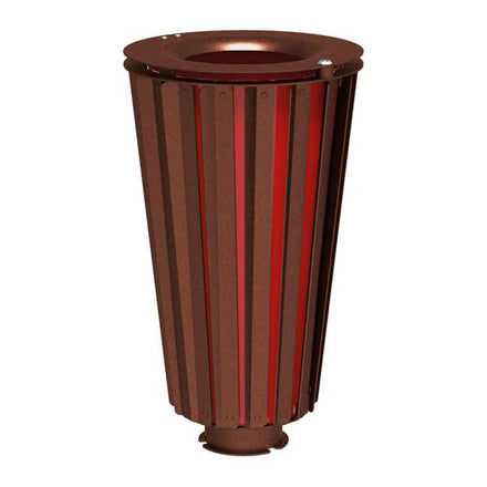 Procity Lofoten Litter Bin 80L (All Steel / With Internal Painted Galvanised Bucket / Corten Effect)