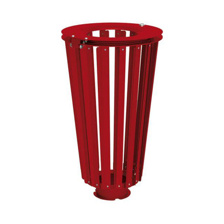 Procity Lofoten Litter Bin 80L (All Steel / Without Internal Bucket / Maroon RAL 3004)