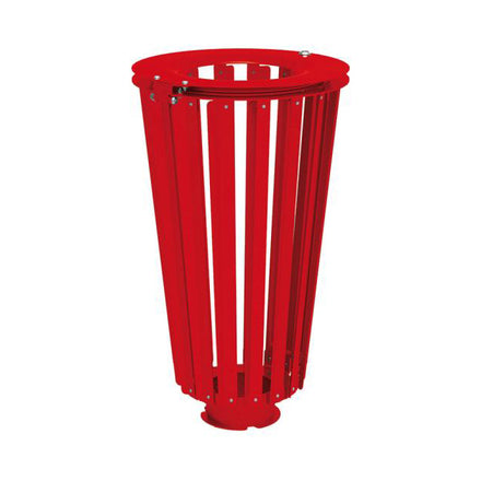 Procity Lofoten Litter Bin 80L (All Steel / Without Internal Bucket / Traffic Red RAL 3020)