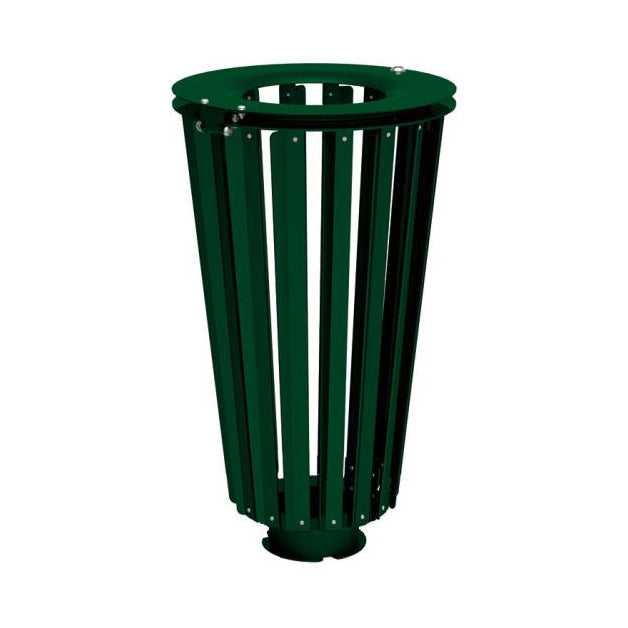 Procity Lofoten Litter Bin 80L (All Steel / Without Internal Bucket / Moss Green RAL 6005)