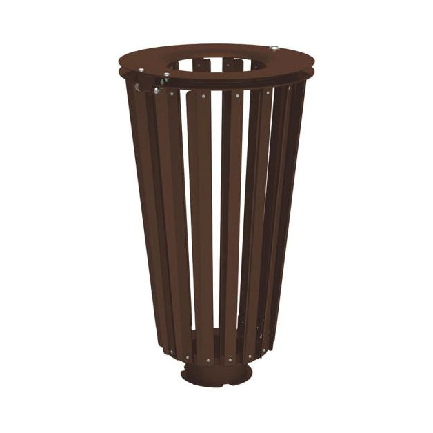 Procity Lofoten Litter Bin 80L (All Steel / Without Internal Bucket / Chocolate Brown RAL 8017)