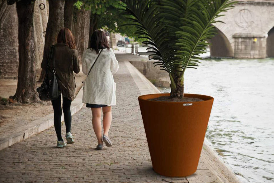 Procity Tradition Planter Arranged In Line In Situ Along a River Front