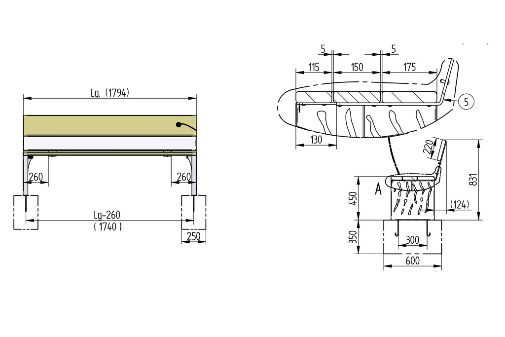 Procity Venice Seat Bench 1.8m