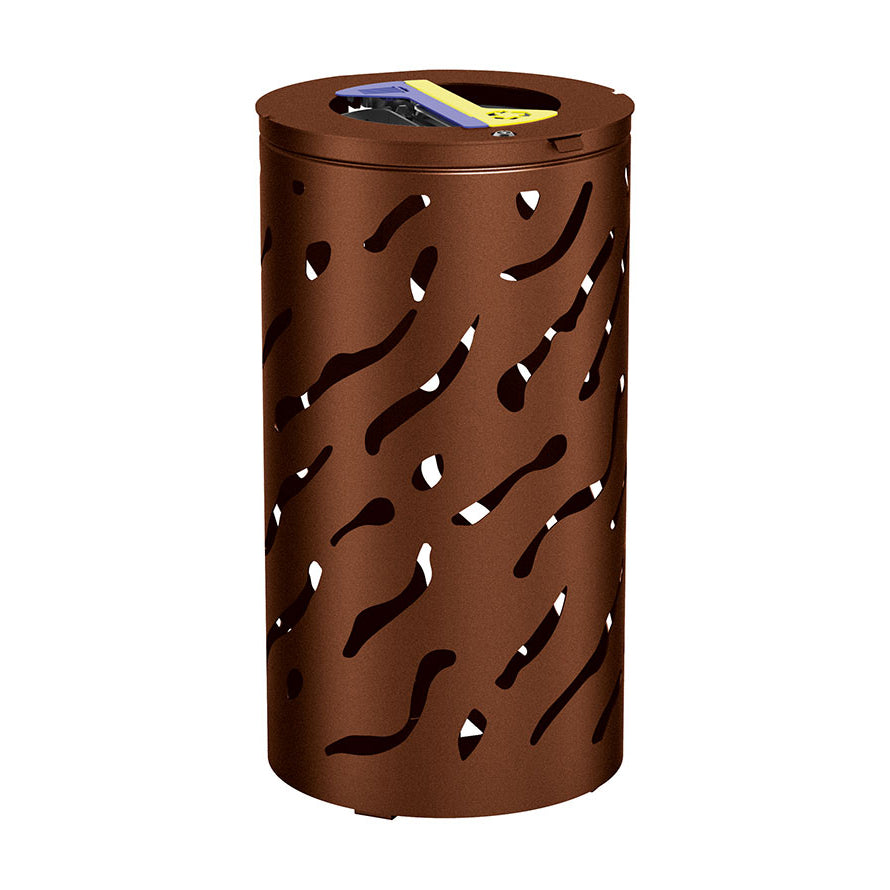 Procity Venice Circular Selective Sort Recycling Bin 2 x 60L (Galvanised & Powder Coated Corten Effect)