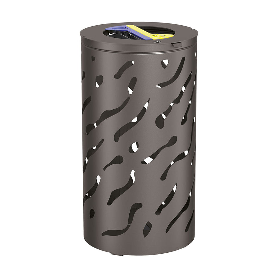 Procity Venice Circular Selective Sort Recycling Bin 2 x 60L (Galvanised & Powder Coated Procity Grey)