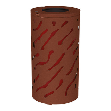 Procity Venice Round Litter Bin (No Cover / With Internal Painted Galvanised Bucket / Galvanised & Powder Coated Corten Effect)