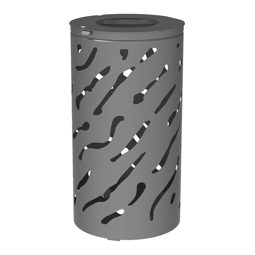 Procity Venice Round Litter Bin (No Cover / Without Internal Bucket / Galvanised & Powder Coated Procity Grey)