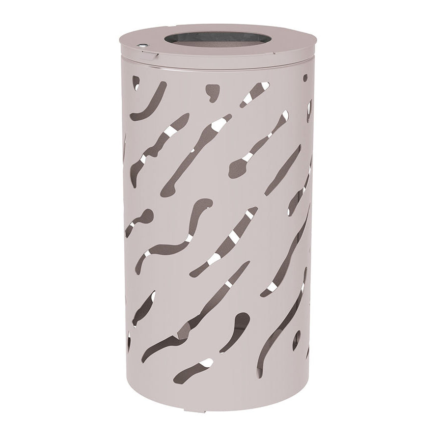 Procity Venice Round Litter Bin (No Cover / Without Internal Bucket / Galvanised & Powder Coated Silk Grey RAL 7044)