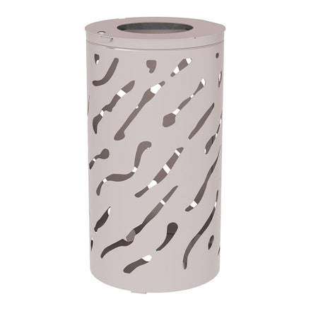 Procity Venice Round Litter Bin (No Cover / Without Internal Bucket / Galvanised & Powder Coated Silk Grey RAL 7044)