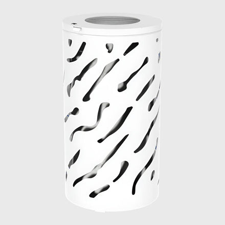 Procity Venice Round Litter Bin (No Cover / With Internal Galvanised Bucket / Galvanised & Powder Coated Pure White RAL 9010)