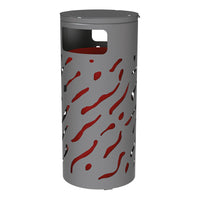 Procity Venice Round Litter Bin (Cover / With Internal Painted Galvanised Bucket / Galvanised & Powder Coated Procity Grey)