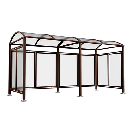 Procity Venue Smoking Shelter (5000mm / Galvanised & Powder Coated Chocolate Brown RAL 8017)