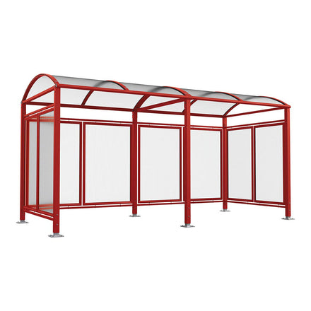 Procity Venue Smoking Shelter (5000mm / Galvanised & Powder Coated Maroon RAL 3004)