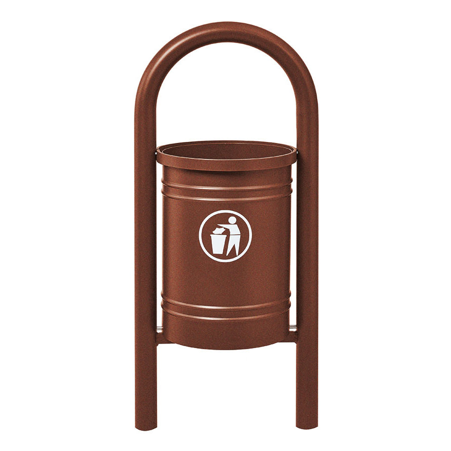 Procity Vercors Litter Bin 40L (Galvanised & Powder Coated Corten Effect)