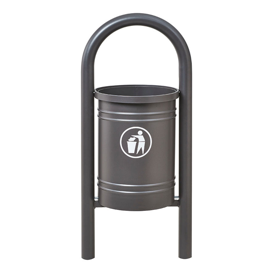 Procity Vercors Litter Bin 40L (Galvanised & Powder Coated Procity Grey)