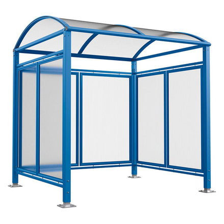 Procity Voute Bike Shelter (2500mm / Rear + 2 Side Cladding / Galvanised & Powder Coated Gentian Blue RAL 5010)