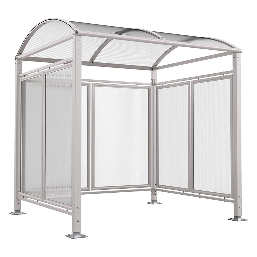 Procity Voute Bike Shelter (2500mm / Rear + 2 Side Cladding / Galvanised & Powder Coated Silk Grey RAL 7044)