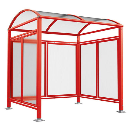 Procity Voute Bike Shelter (2500mm / Rear + 2 Side Cladding / Galvanised & Powder Coated Traffic Red RAL 3020)