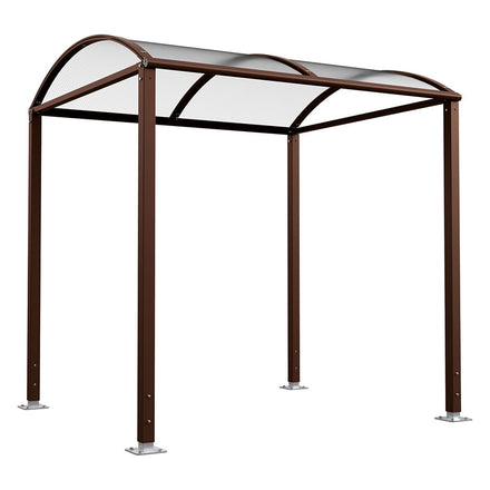 Procity Voute Bike Shelter (2500mm / No Cladding / Galvanised & Powder Coated Chocolate Brown RAL 8017)