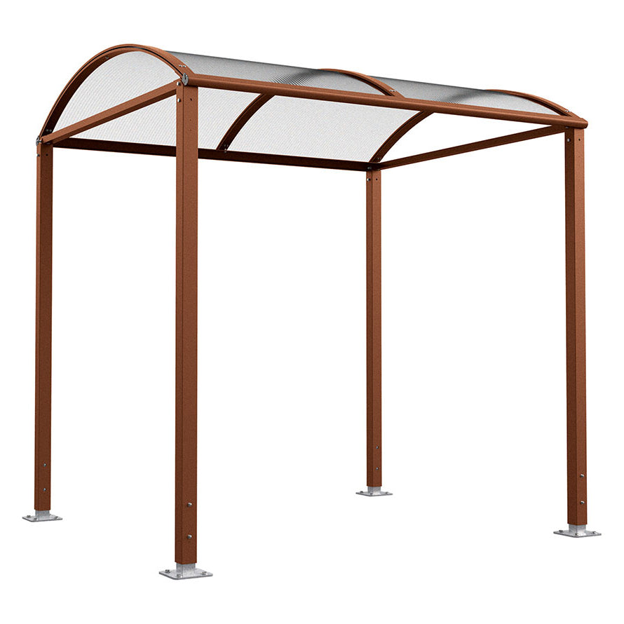 Procity Voute Bike Shelter (2500mm / No Cladding / Galvanised & Powder Coated Corten Effect)