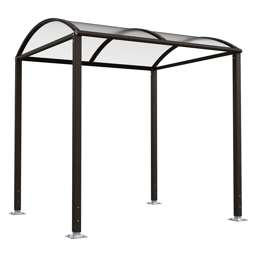 Procity Voute Bike Shelter (2500mm / No Cladding / Galvanised & Powder Coated Jet Black RAL 9005)