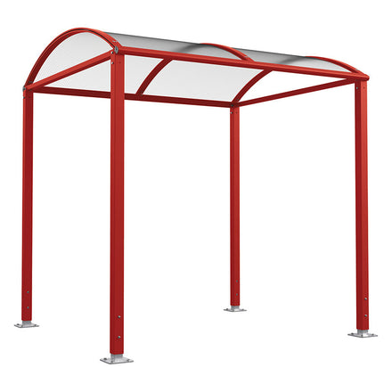 Procity Voute Bike Shelter (2500mm / No Cladding / Galvanised & Powder Coated Maroon RAL 3004)