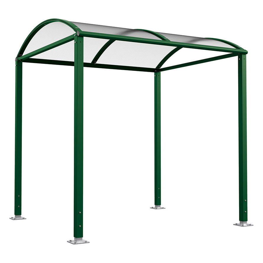 Procity Voute Bike Shelter (2500mm / No Cladding / Galvanised & Powder Coated Moss Green RAL 6005)