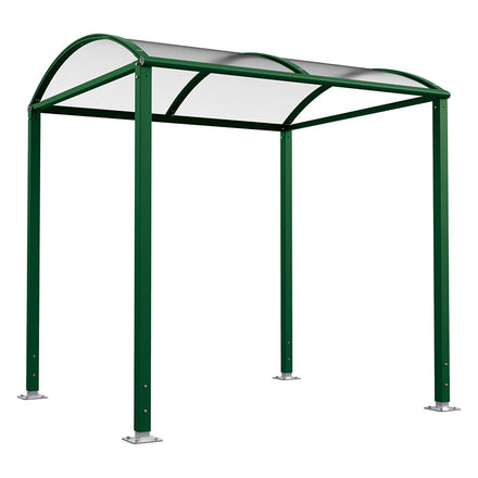 Procity Voute Bike Shelter (2500mm / No Cladding / Galvanised & Powder Coated Moss Green RAL 6005)