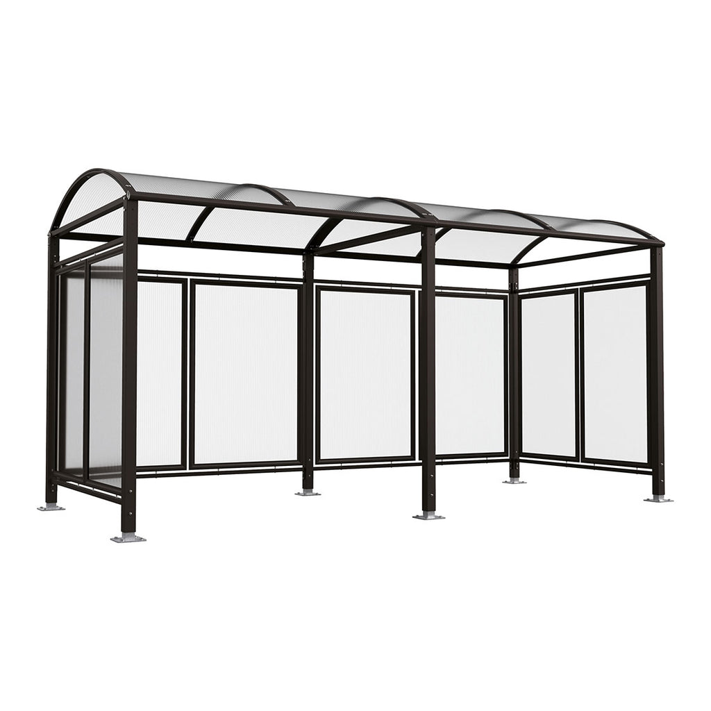 Procity Voute Bike Shelter (5000mm / Rear + 2 Side Cladding / Galvanised & Powder Coated Jet Black RAL 9005)