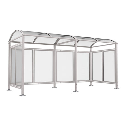 Procity Voute Bike Shelter (5000mm / Rear + 2 Side Cladding / Galvanised & Powder Coated Silk Grey RAL 7044)