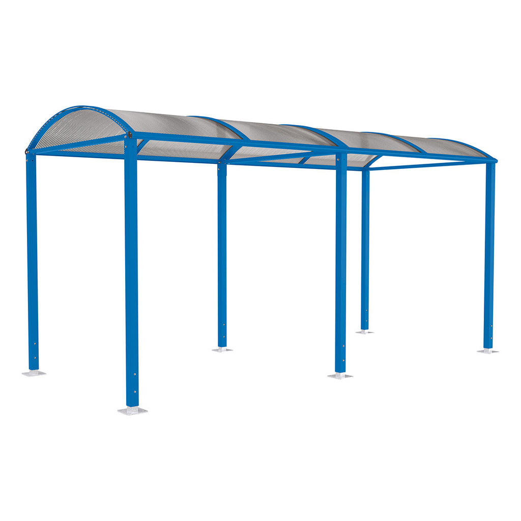 Procity Voute Bike Shelter (5000mm / No Cladding / Galvanised & Powder Coated Gentian Blue RAL 5010)