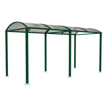 Procity Voute Bike Shelter (5000mm / No Cladding / Galvanised & Powder Coated Moss Green RAL 6005)