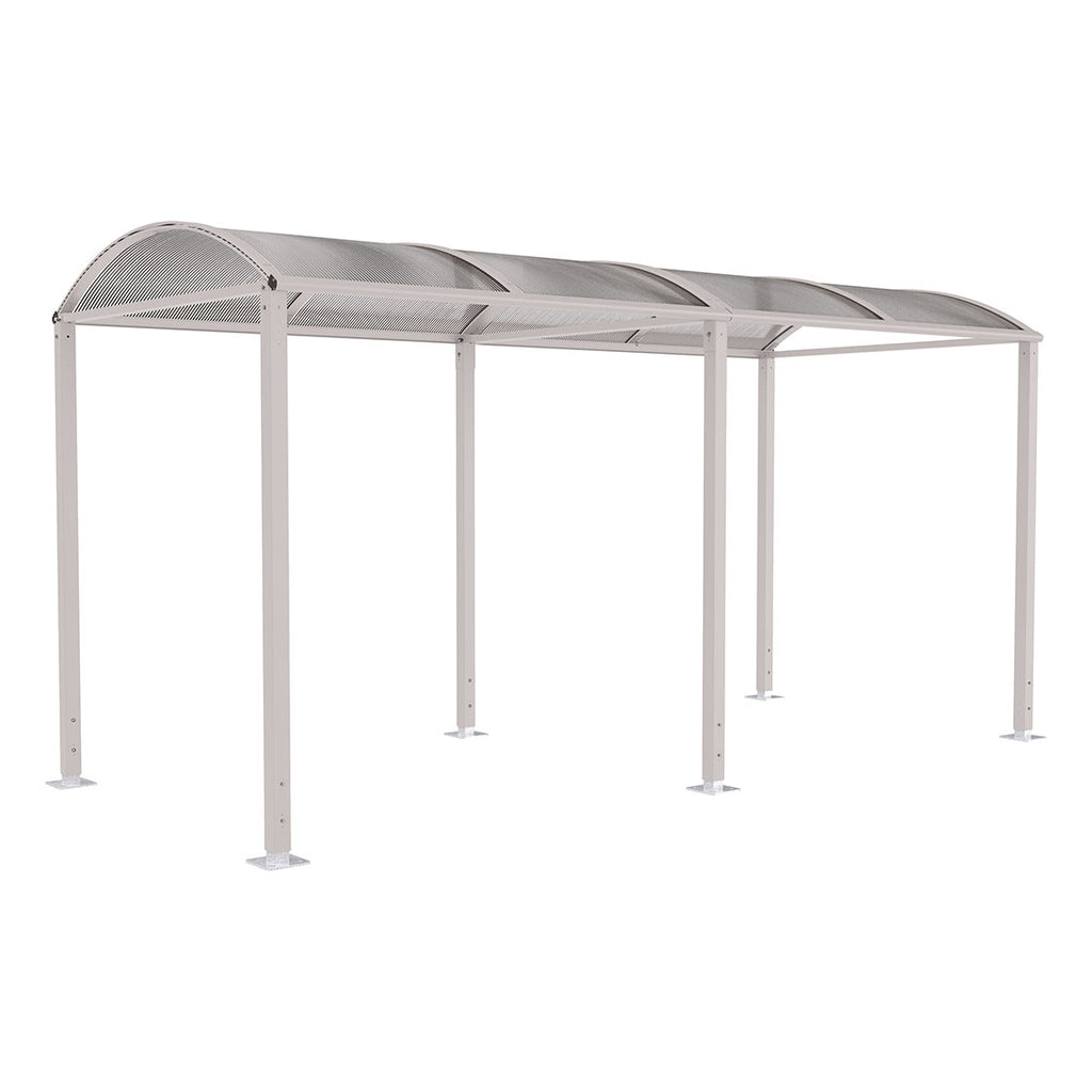 Procity Voute Bike Shelter (5000mm / No Cladding / Galvanised & Powder Coated Silk Grey RAL 7044)