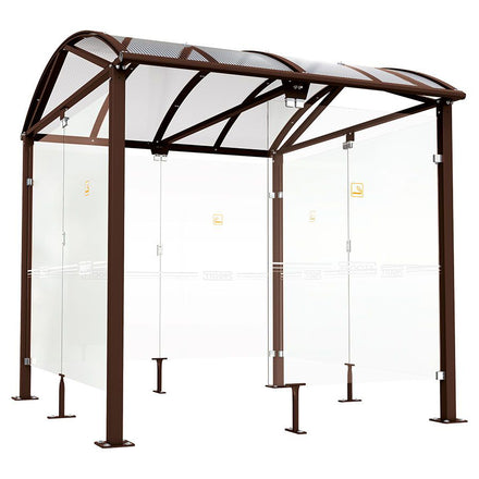 Procity Voute Large Smoking Shelter (2500mm / Galvanised & Powder Coated Chocolate Brown RAL 8017)