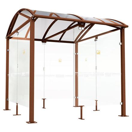 Procity Voute Large Smoking Shelter (2500mm / Galvanised & Powder Coated Corten Effect)