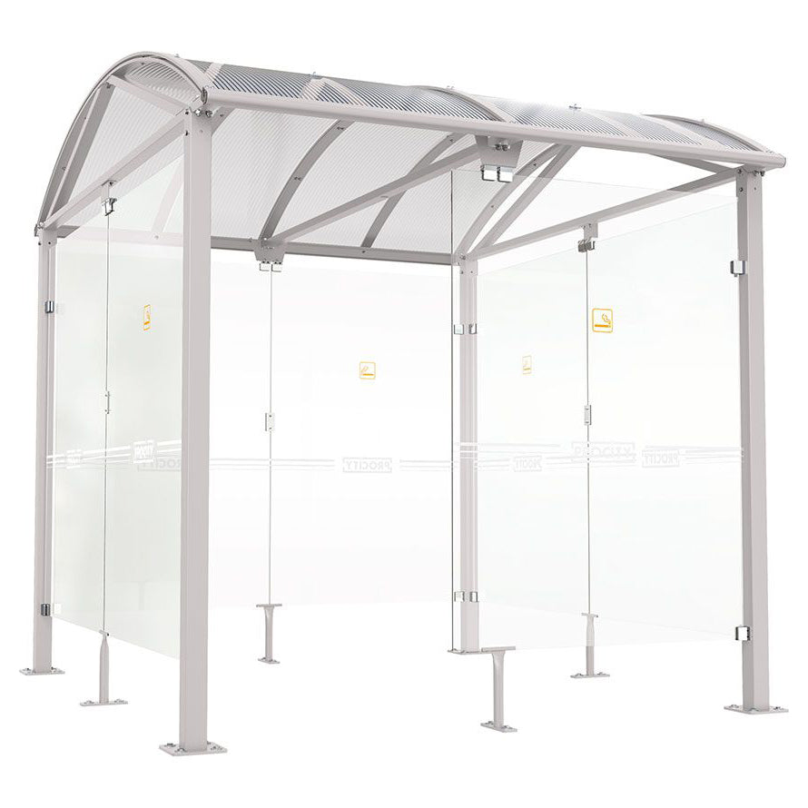 Procity Voute Large Smoking Shelter (2500mm / Galvanised & Powder Coated Silk Grey RAL 7044)