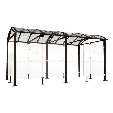 Procity Voute Large Smoking Shelter (5000mm / Galvanised & Powder Coated Jet Black RAL 9005)