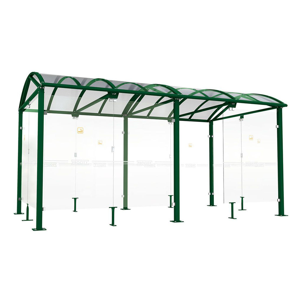 Procity Voute Large Smoking Shelter (5000mm / Galvanised & Powder Coated Moss Green RAL 6005)