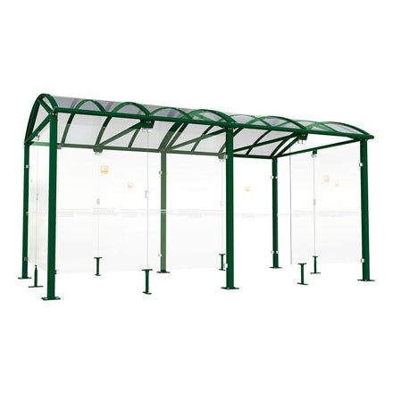 Procity Voute Large Smoking Shelter (5000mm / Galvanised & Powder Coated Moss Green RAL 6005)