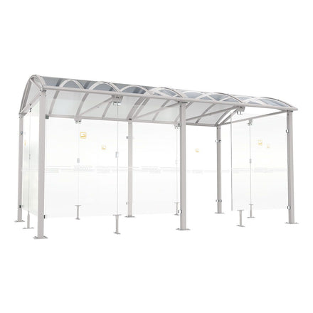 Procity Voute Large Smoking Shelter (5000mm / Galvanised & Powder Coated Silk Grey RAL 7044)