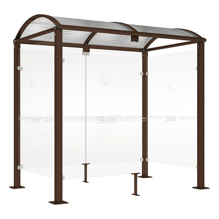 Procity Voute Medium Smoking Shelter (2500mm / Galvanised & Powder Coated Chocolate Brown RAL 8017)