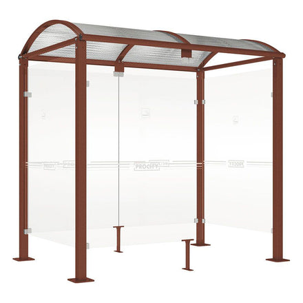 Procity Voute Medium Smoking Shelter (2500mm / Galvanised & Powder Coated Corten Effect)