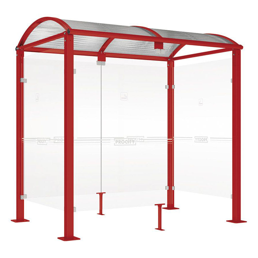 Procity Voute Medium Smoking Shelter (2500mm / Galvanised & Powder Coated Maroon RAL 3004)