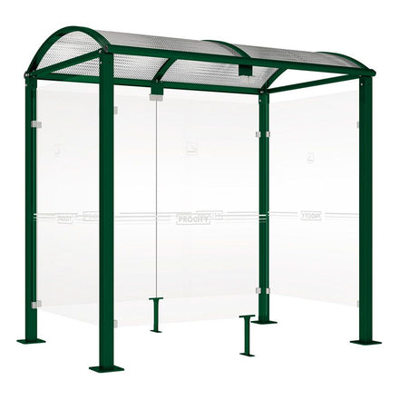 Procity Voute Medium Smoking Shelter (2500mm / Galvanised & Powder Coated Moss Green RAL 6005)