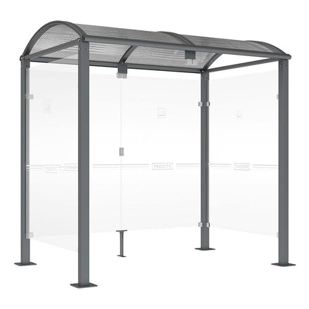 Procity Voute Medium Smoking Shelter (2500mm (UK Compliant) / Galvanised & Powder Coated Traffic Red RAL 3020)