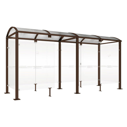 Procity Voute Medium Smoking Shelter (5000mm / Galvanised & Powder Coated Chocolate Brown RAL 8017)