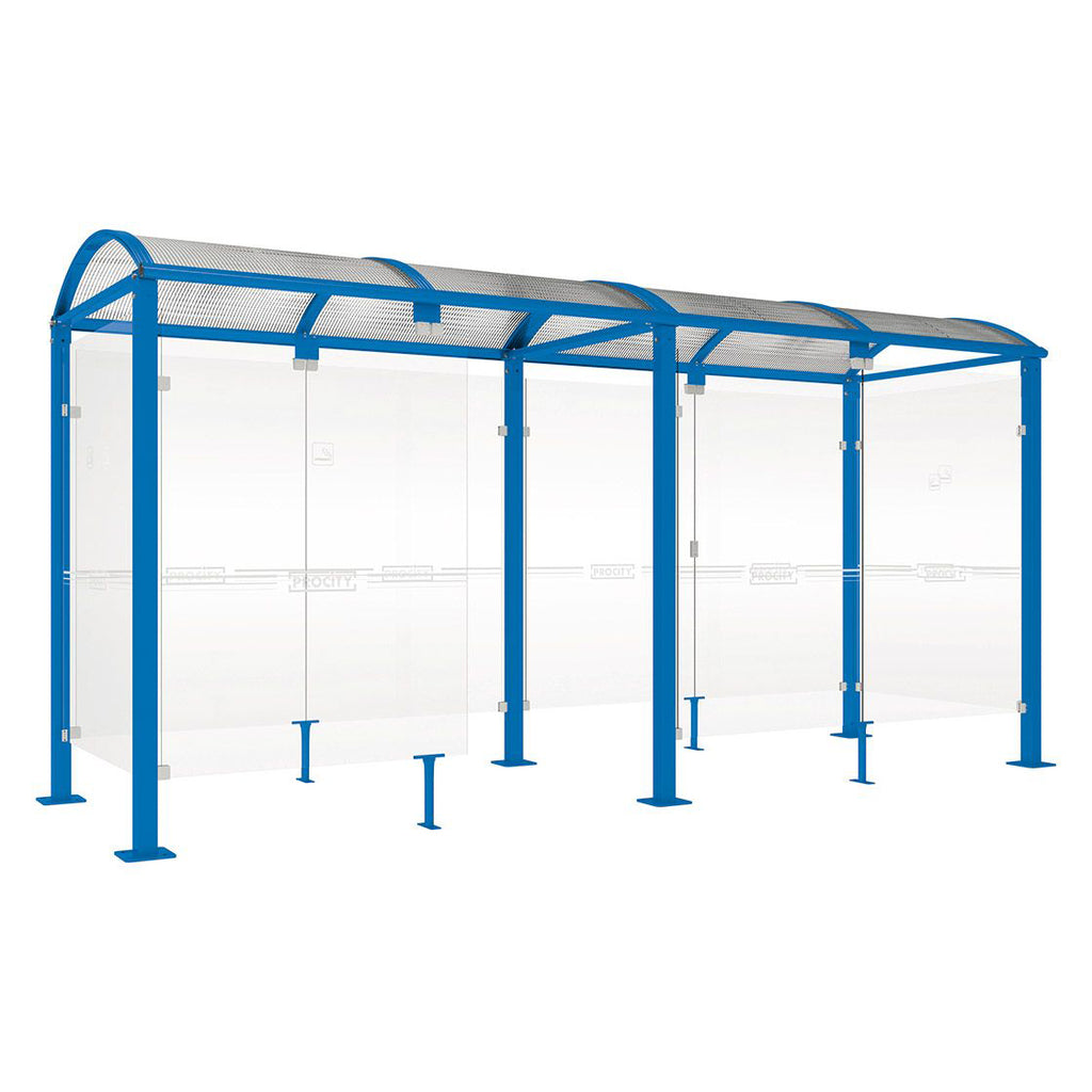 Procity Voute Medium Smoking Shelter (5000mm / Galvanised & Powder Coated Gentian Blue RAL 5010)