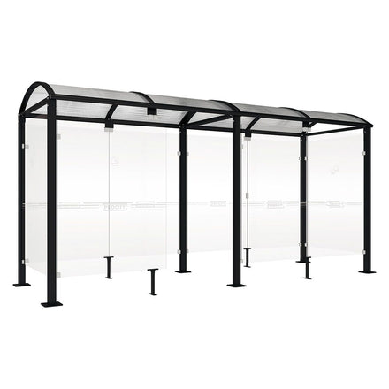 Procity Voute Medium Smoking Shelter (5000mm / Galvanised & Powder Coated Jet Black RAL 9005)